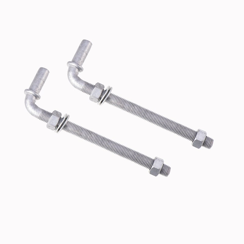 Dailydanny J-Bolt Post Hinge with 5/8"" Hinge Pin Galvanized Post Gate Hinge for Chain Link Fence, Washers & Nuts Included (8"" (2 Pcs)) - Image 1